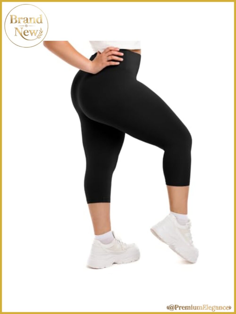 Plus Size Capri Leggings High Waist Women Lightweight